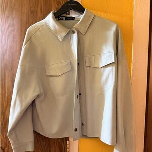 Zara Women's Soft Gray Utility Jacket